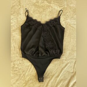 Abercrombie & Fitch Black Lace trim bodysuit